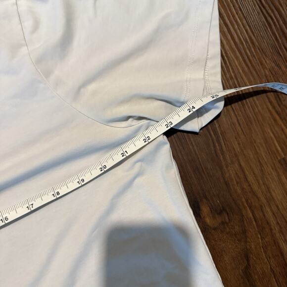 CUTS Curve Hem Minimal T-Shirt Men XXL White Stretchy Sustainable Basic Layering - Picture 8 of 9